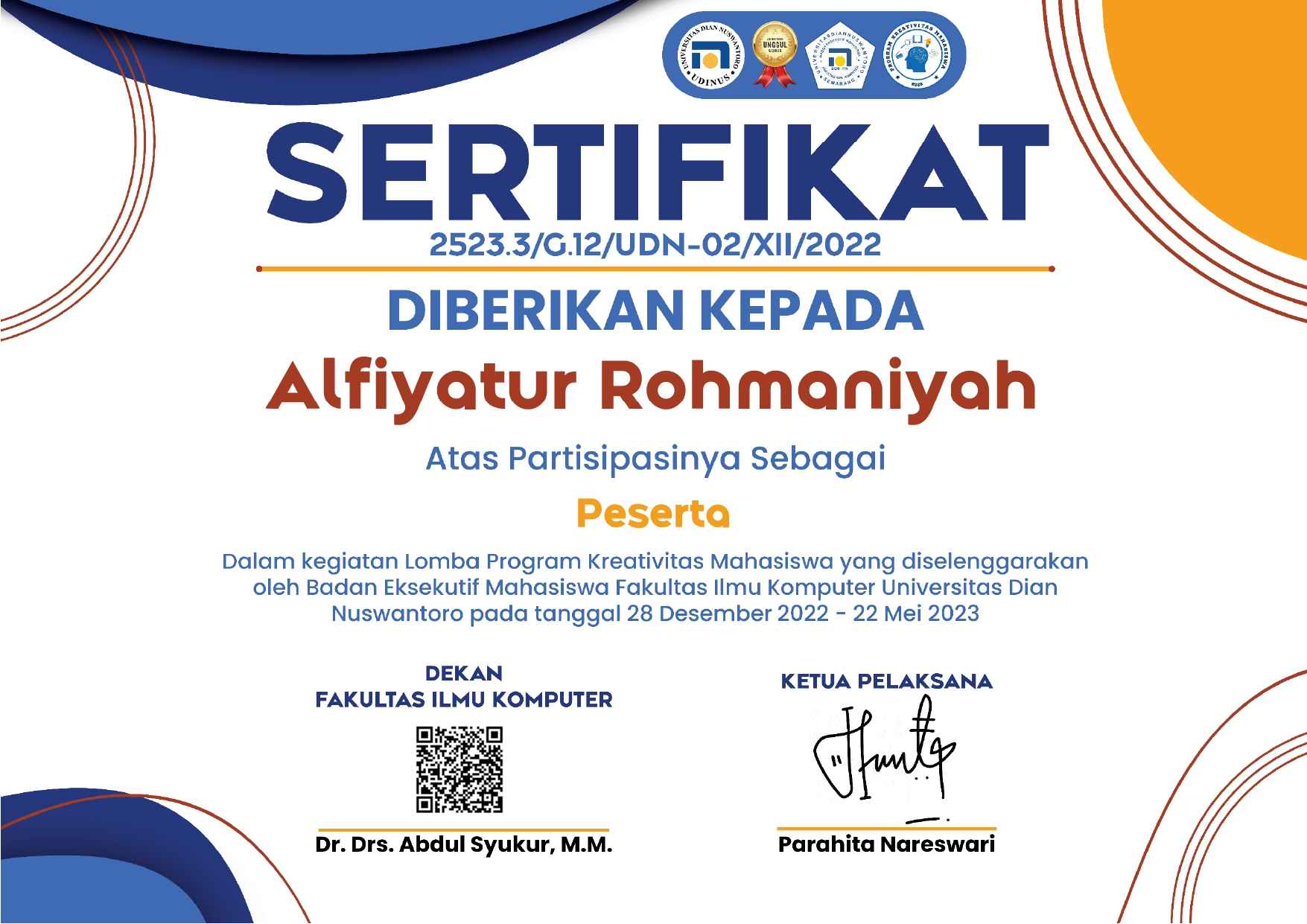 Sertifikat Peserta